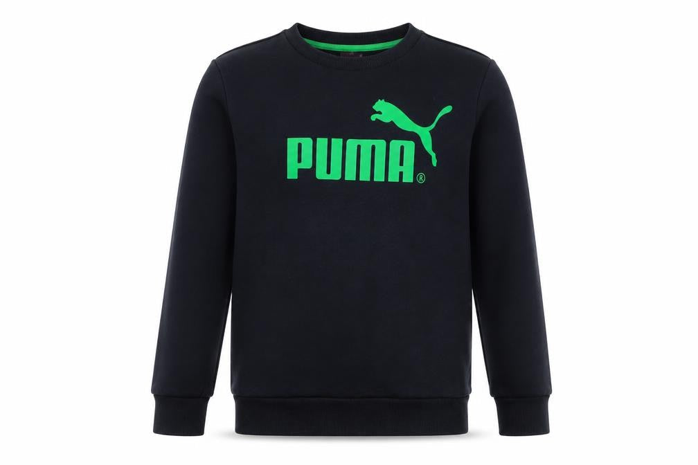 Puma Boys Black Crew Neck Pullover Sweatshirt Size 12 Years Logo Print