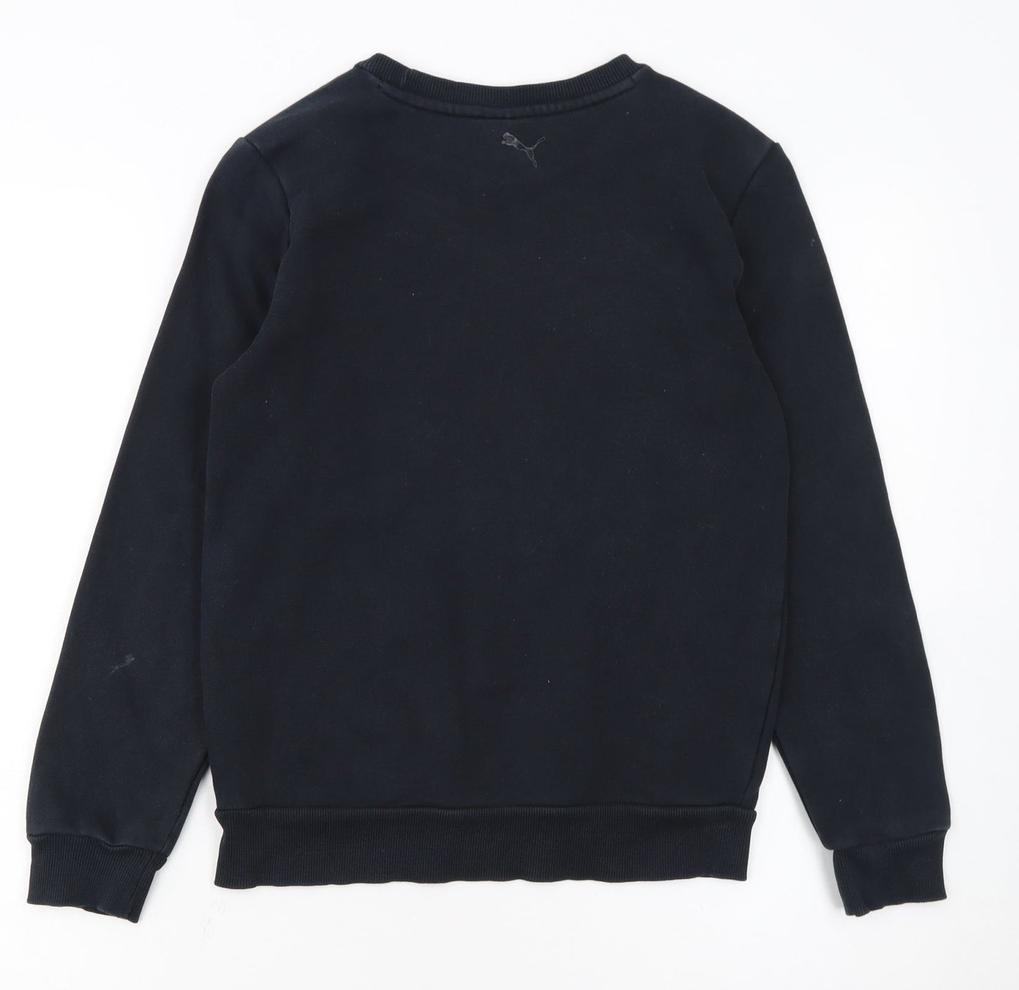 Puma Boys Black Crew Neck Pullover Sweatshirt Size 12 Years Logo Print