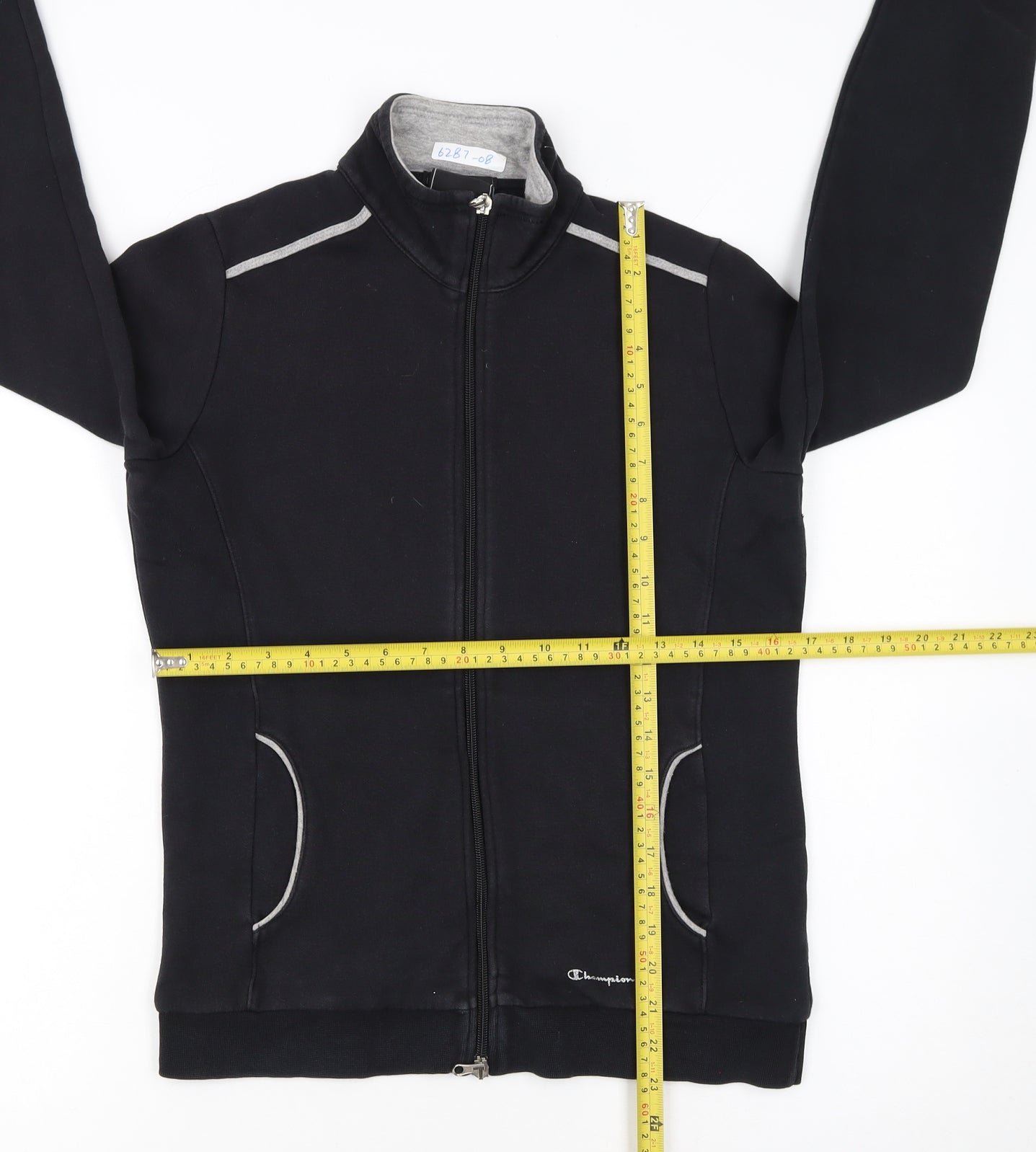 Champion Women's Black Small Track Jacket Full Zip Fleece Sports Top