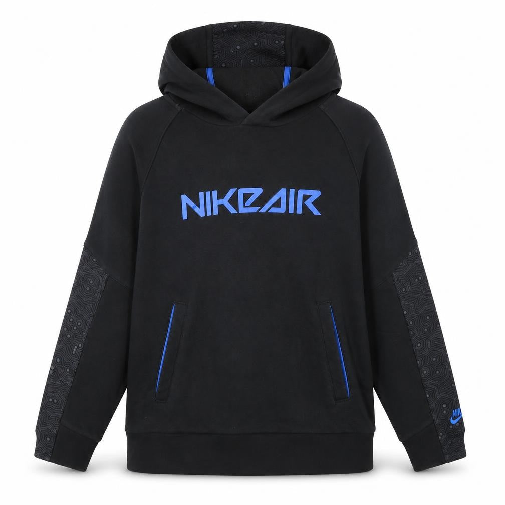 Nike Boys Black Pullover Hoodie 12-13 Years Graphic Print Sportswear