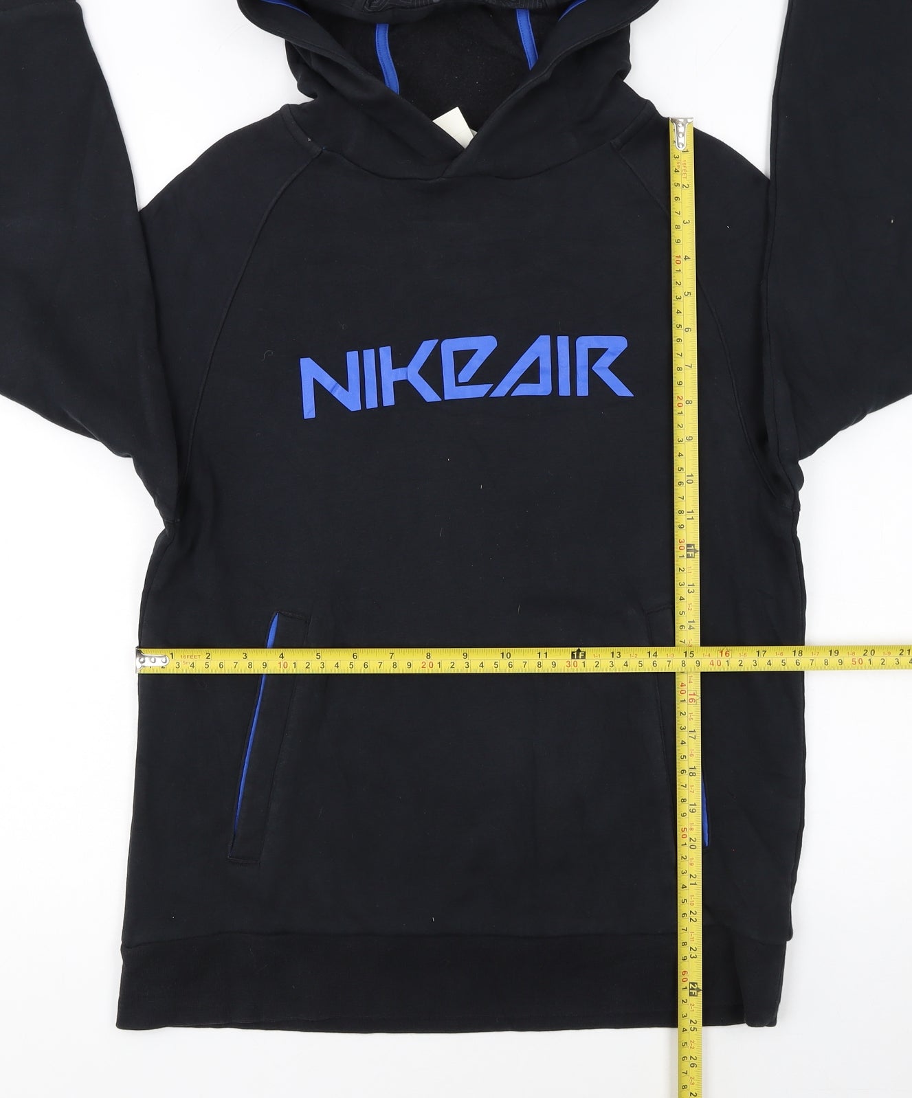 Nike Boys Black Pullover Hoodie 12-13 Years Graphic Print Sportswear