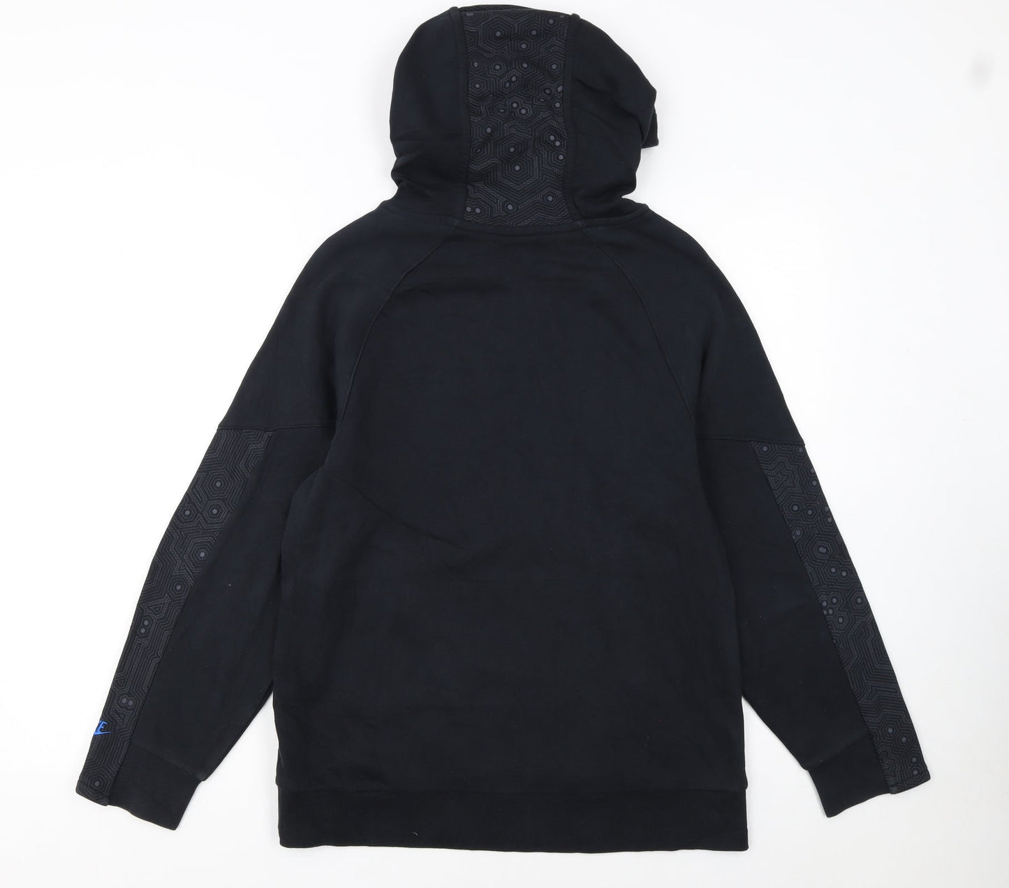 Nike Boys Black Pullover Hoodie 12-13 Years Graphic Print Sportswear
