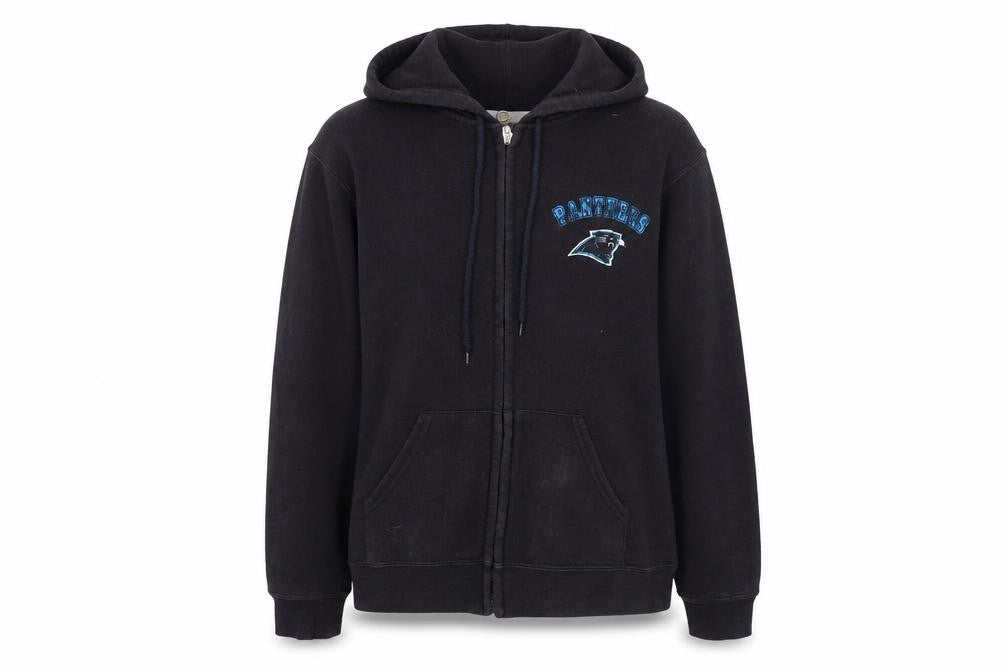 NFL For Her Panthers Black Full Zip Hoodie Women M Cotton Blend
