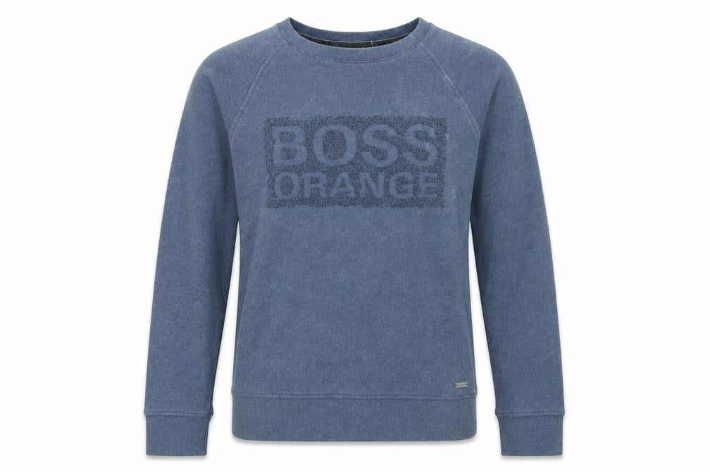 Hugo Boss Men's Blue Logo Pullover Sweatshirt Size M Crew Neck Cotton