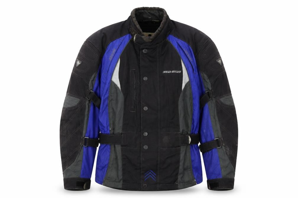 Cycle Spirit Men's Black Blue Motorcycle Jacket Size M Windproof