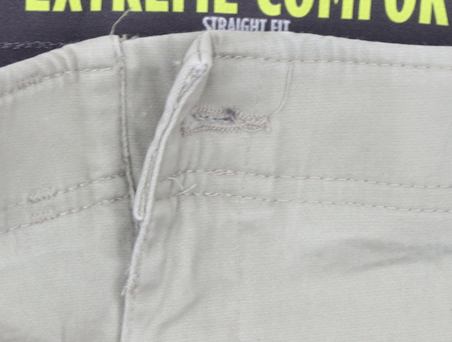 Lee Mens Beige Chino Trousers 42x30 Straight Fit Cotton Blend