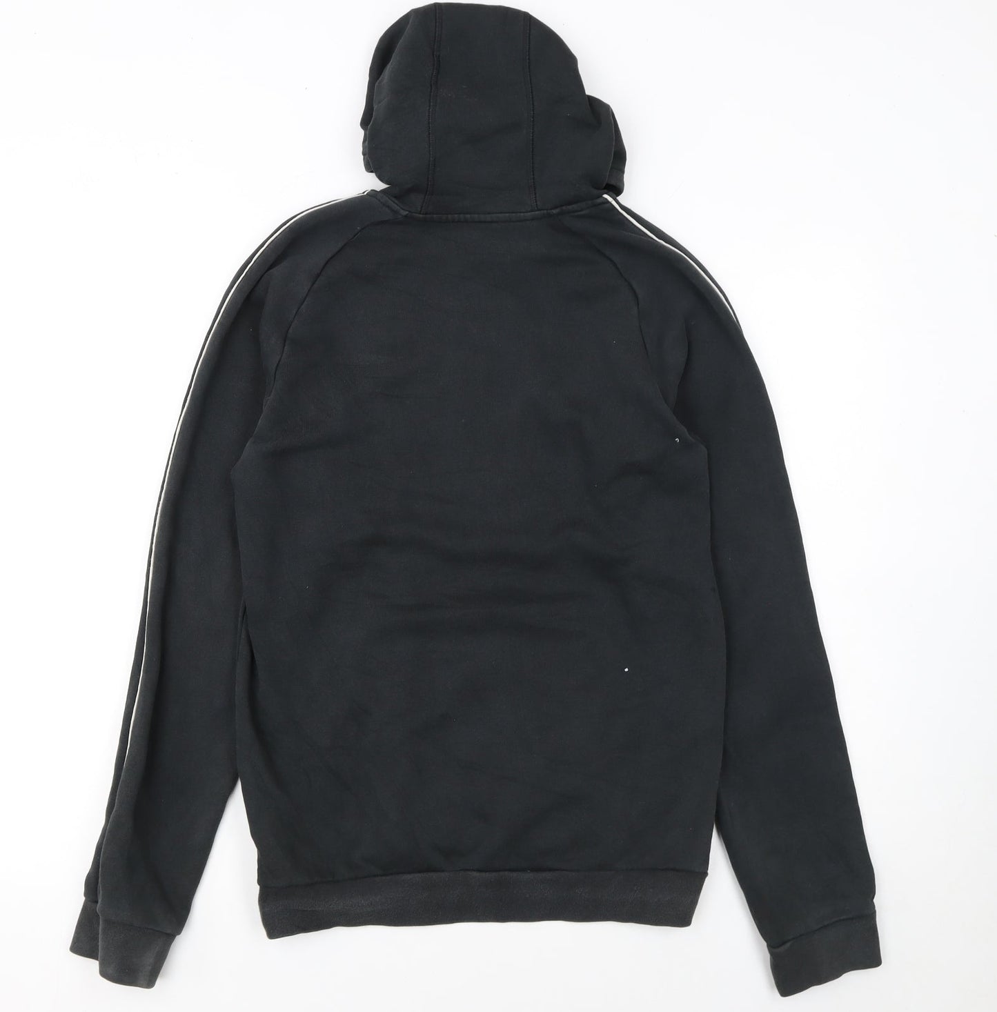 Adidas Men's Black Small Pullover Hoodie with Logo and Tiger Patch