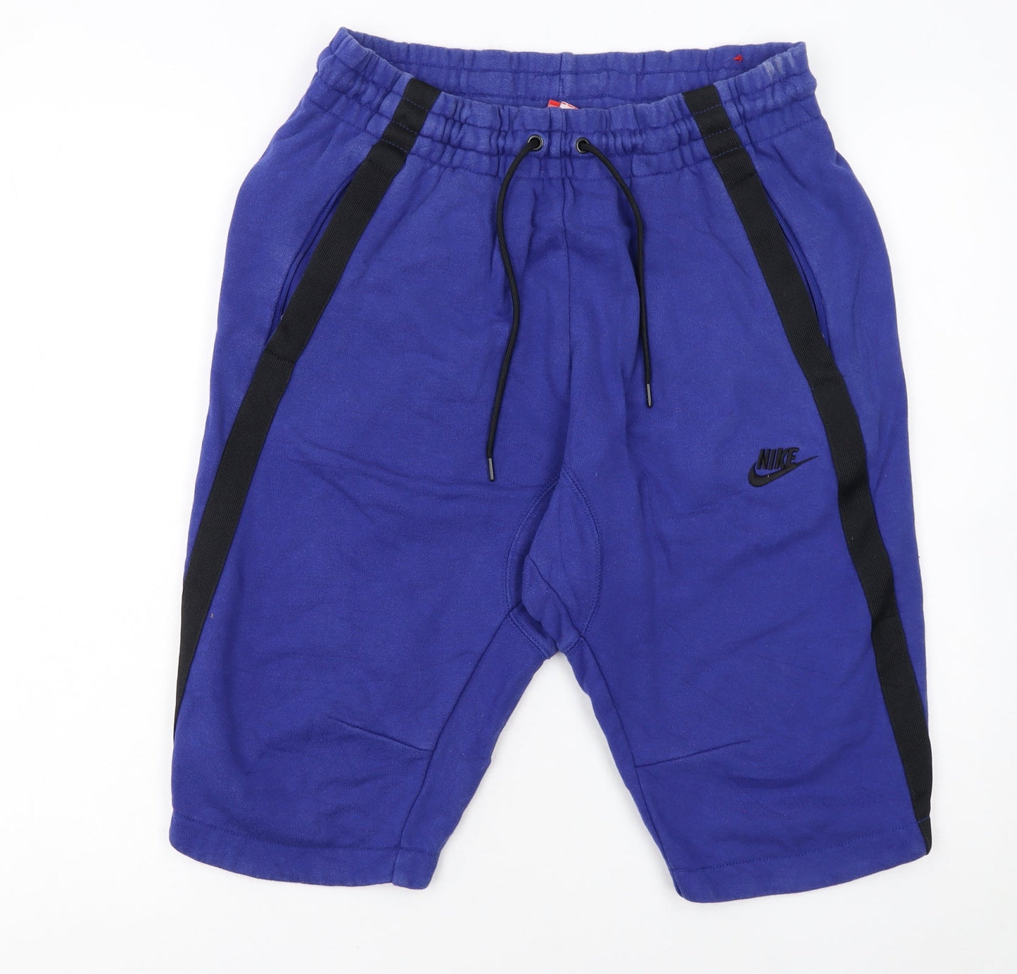 Nike Men Blue Sweat Shorts M Casual Fleece Drawstring Sportswear