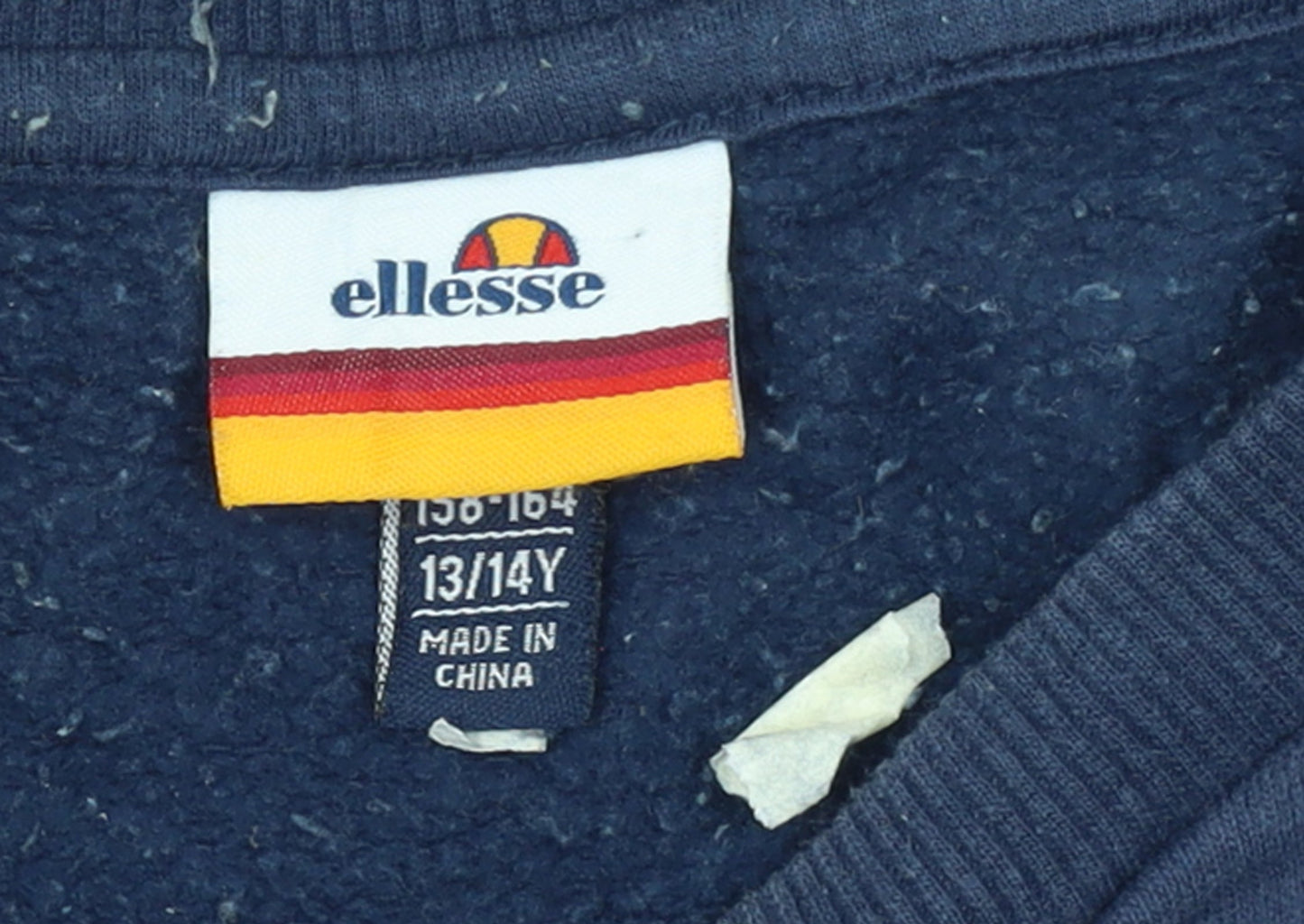 Ellesse Boys Blue Colourblock Logo Sweatshirt 13-14 Years Pullover Crew Neck