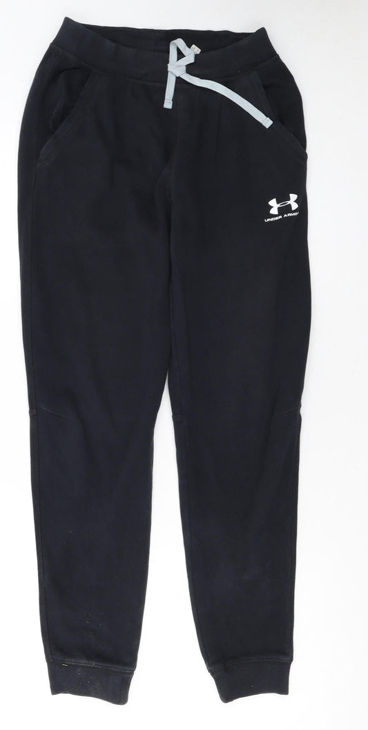Under Armour Boys Black ColdGear Jogger Trousers Size 12 Years