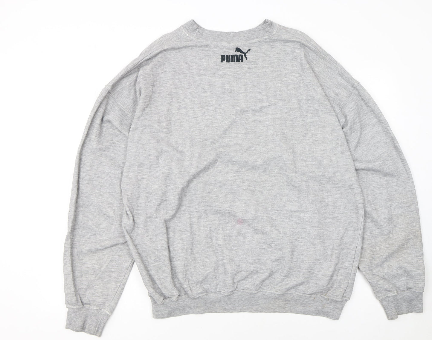 Puma Womens Grey Crew Neck Pullover Sweatshirt Size L Cotton Blend