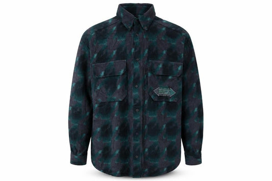 Fila Men's Green Flannel Camouflage Button-Up Shirt Size M