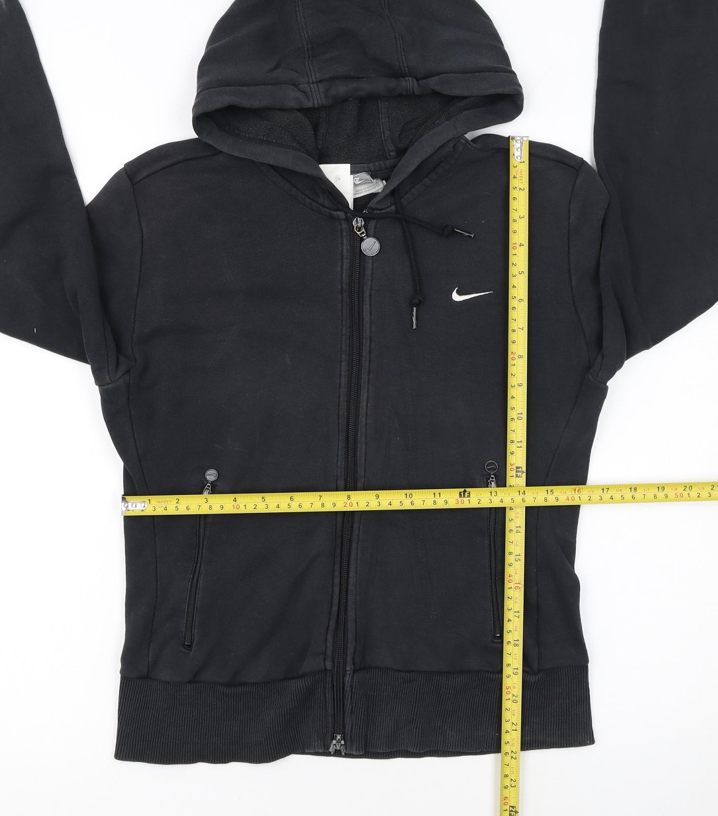 Nike Women’s Black Full Zip Hoodie Size M 10/12 Hooded Sweatshirt