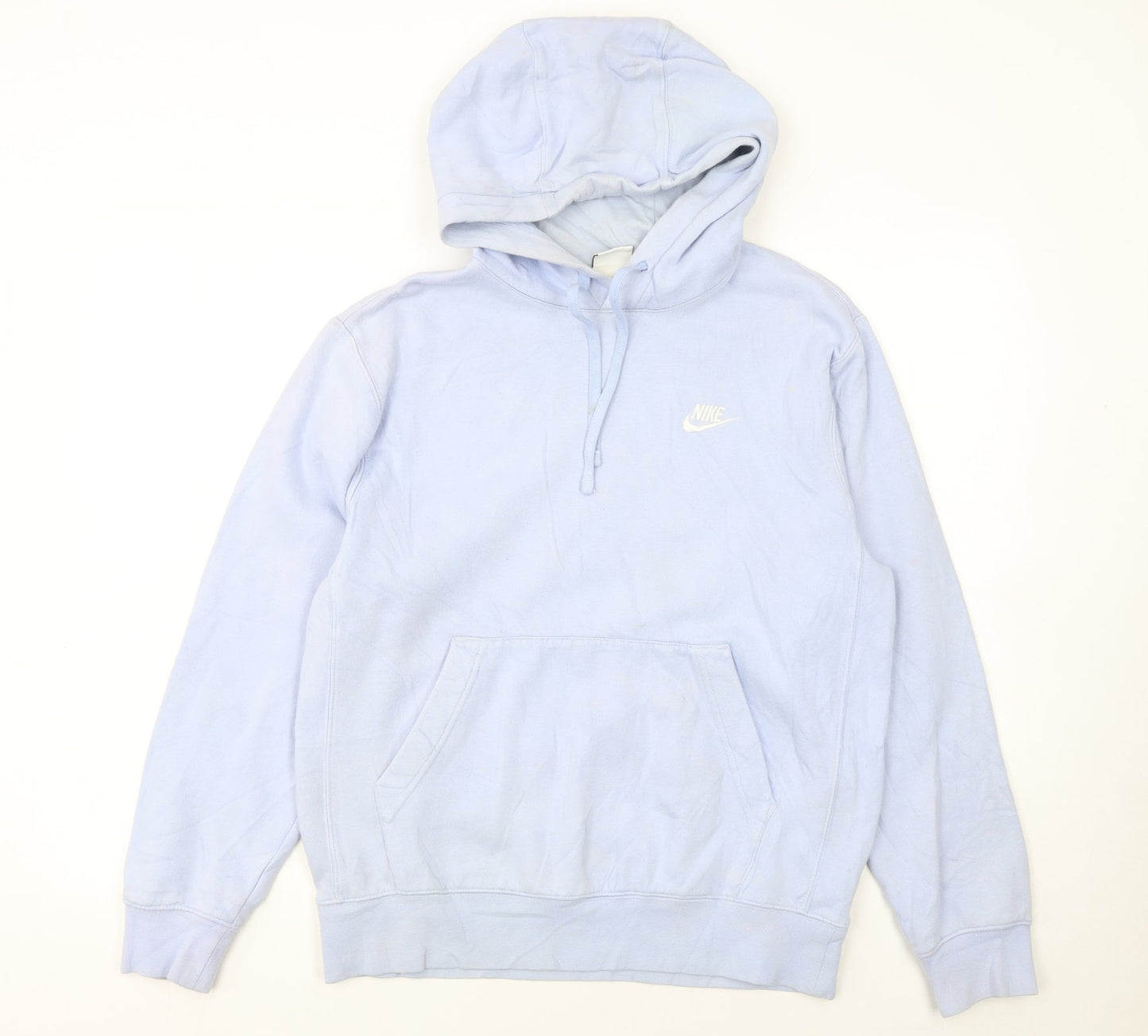 Nike Men's Blue Pullover Hoodie Small Fleece Cotton Logo Sweatshirt