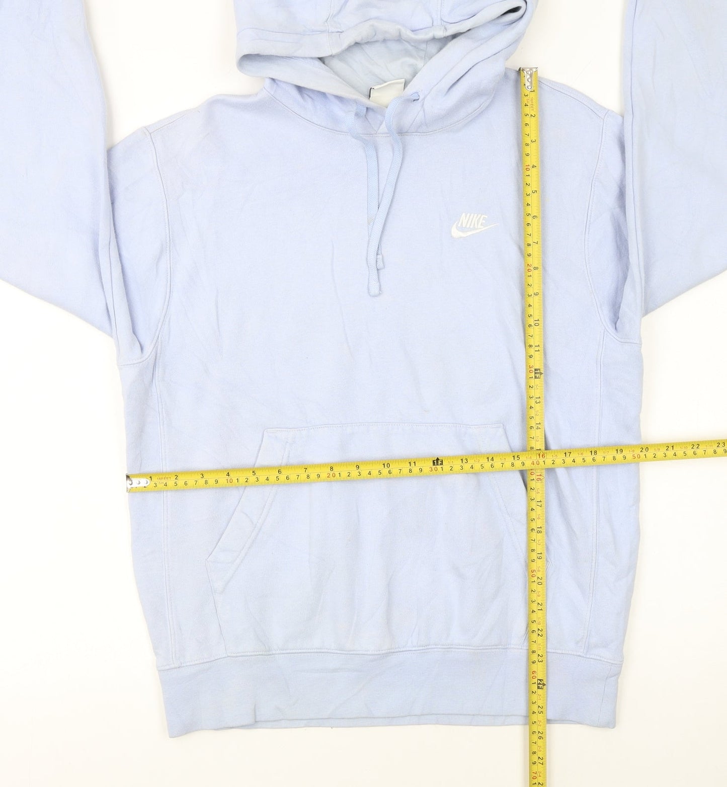 Nike Men's Blue Pullover Hoodie Small Fleece Cotton Logo Sweatshirt