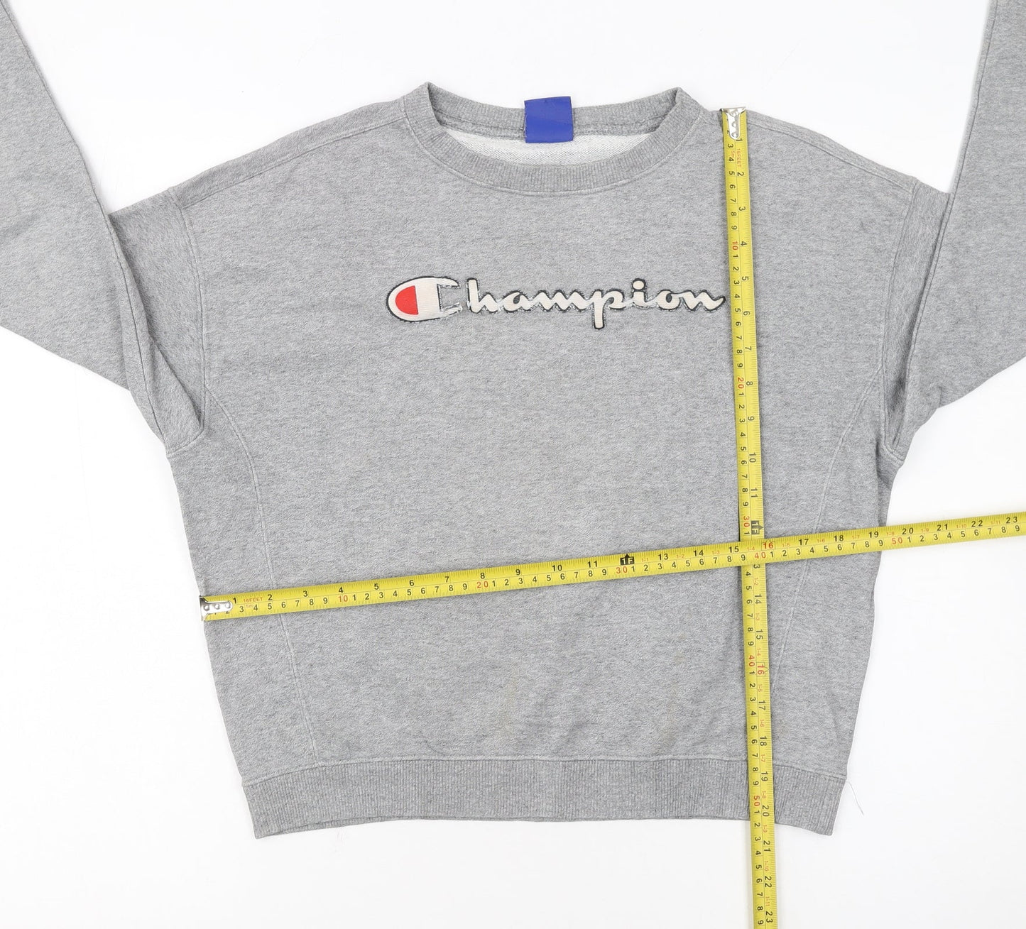Champion Girls Grey Large 11-12 Years Pullover Crew Neck Sweatshirt