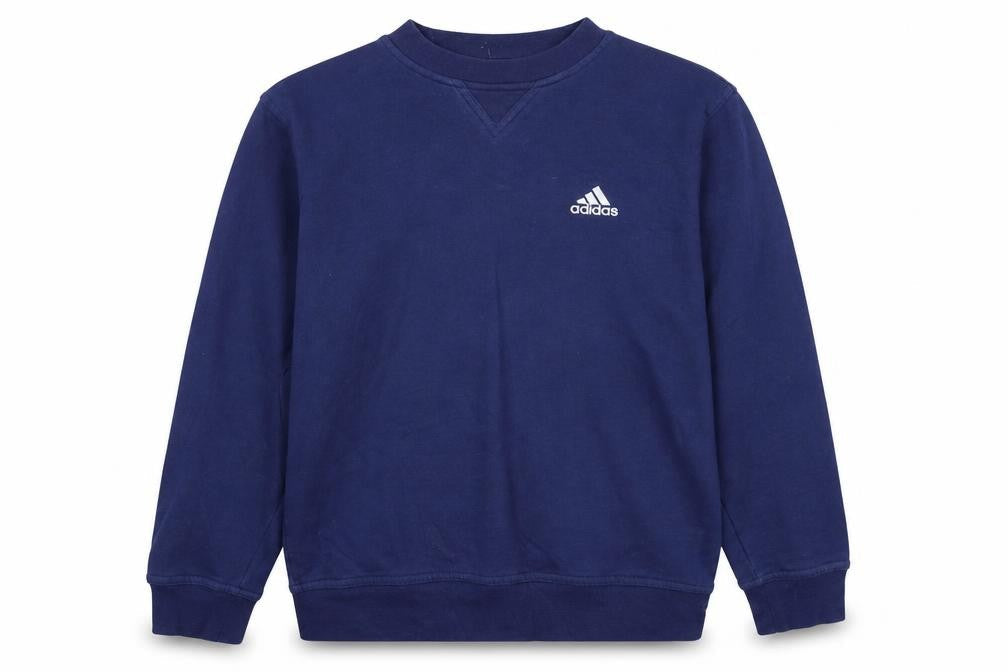 Adidas Boys Blue Crew Neck Pullover Fleece Sweatshirt 14 Years
