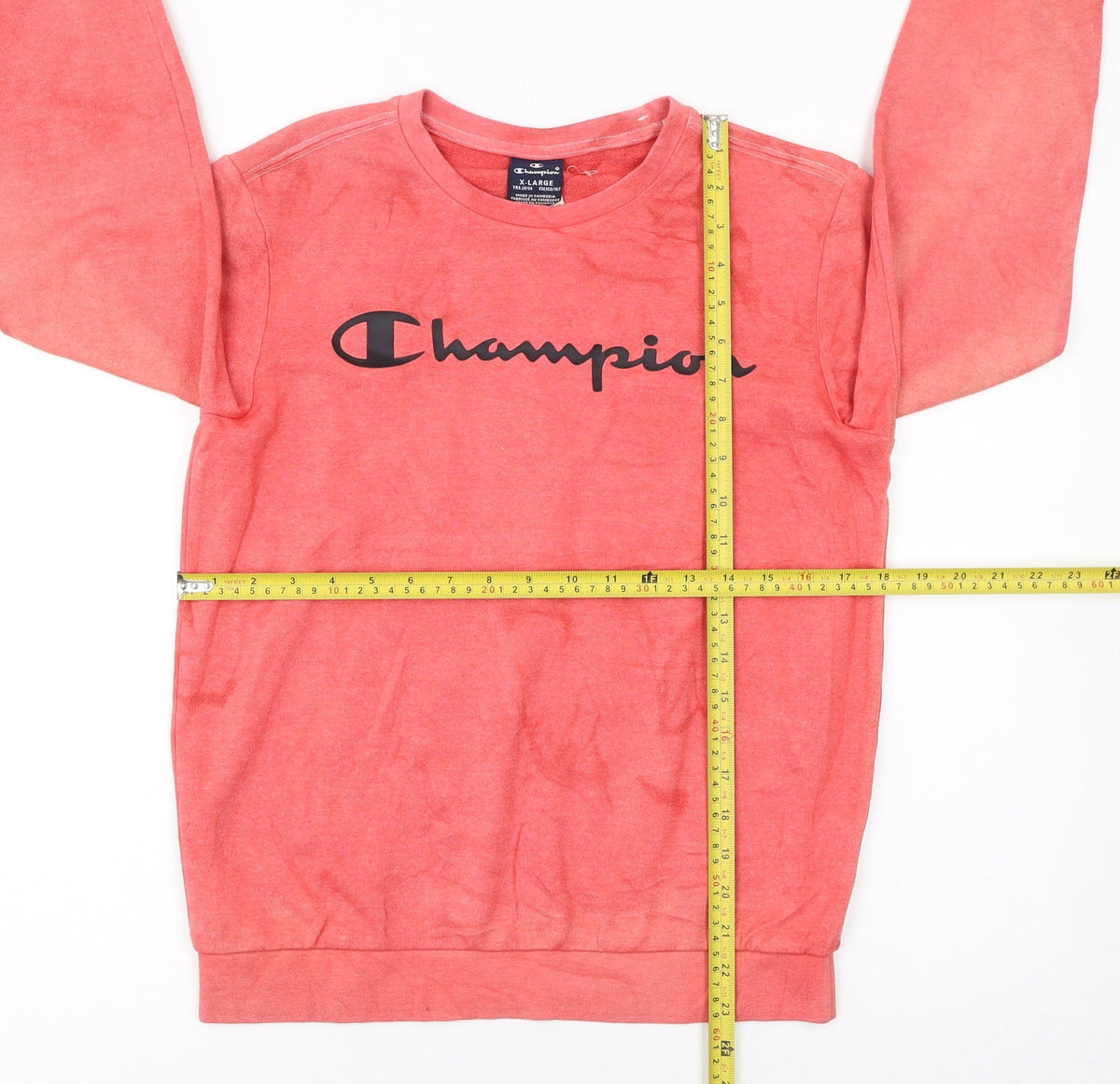 Champion Girls Pink Cotton Blend Pullover Sweatshirt XL 13-14 Years Crew Neck