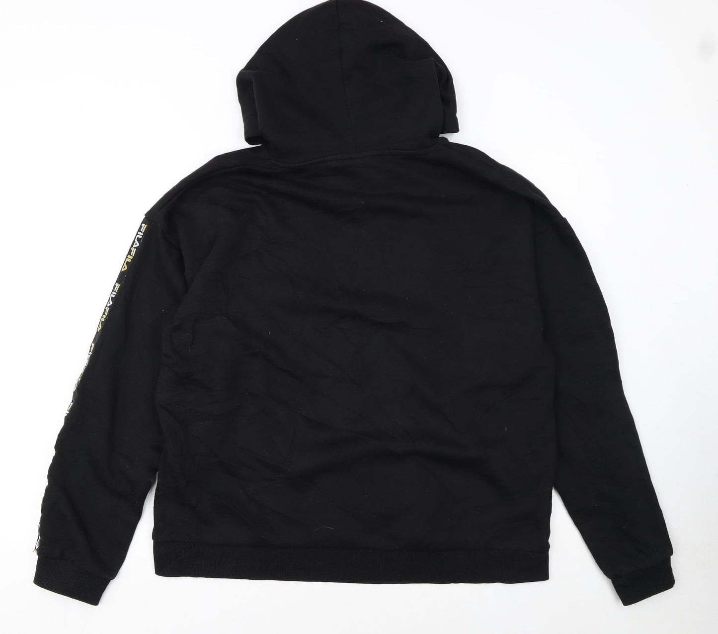 FILA Womens Black XL Pullover Hoodie with Logo Detail