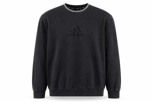 adidas Boys Black Golf Pullover Sweatshirt Size L Crew Neck Embroidered Logo