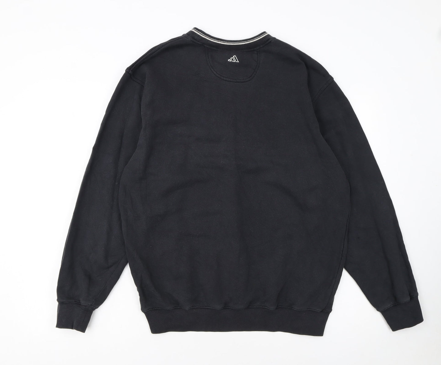 adidas Boys Black Golf Pullover Sweatshirt Size L Crew Neck Embroidered Logo