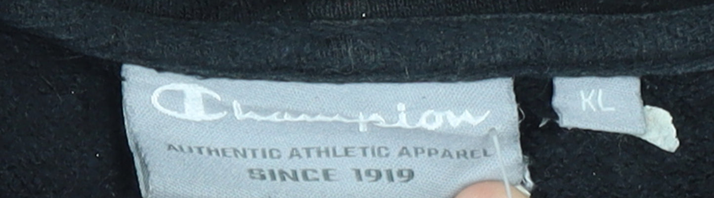 Champion Men’s Black Full Zip Hoodie L Sports Fleece Jacket