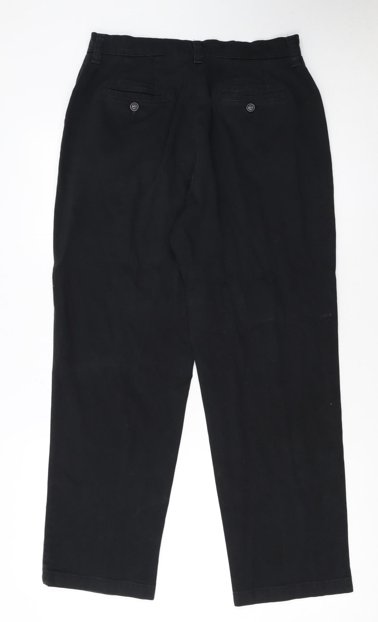 Lee Women's Black Petite Straight Chino Trousers Size 10
