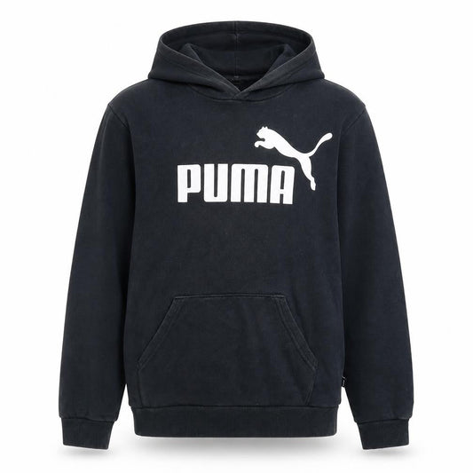 Puma Boys Black Hoodie 15-16 Years Pullover Fleece Logo Sweatshirt