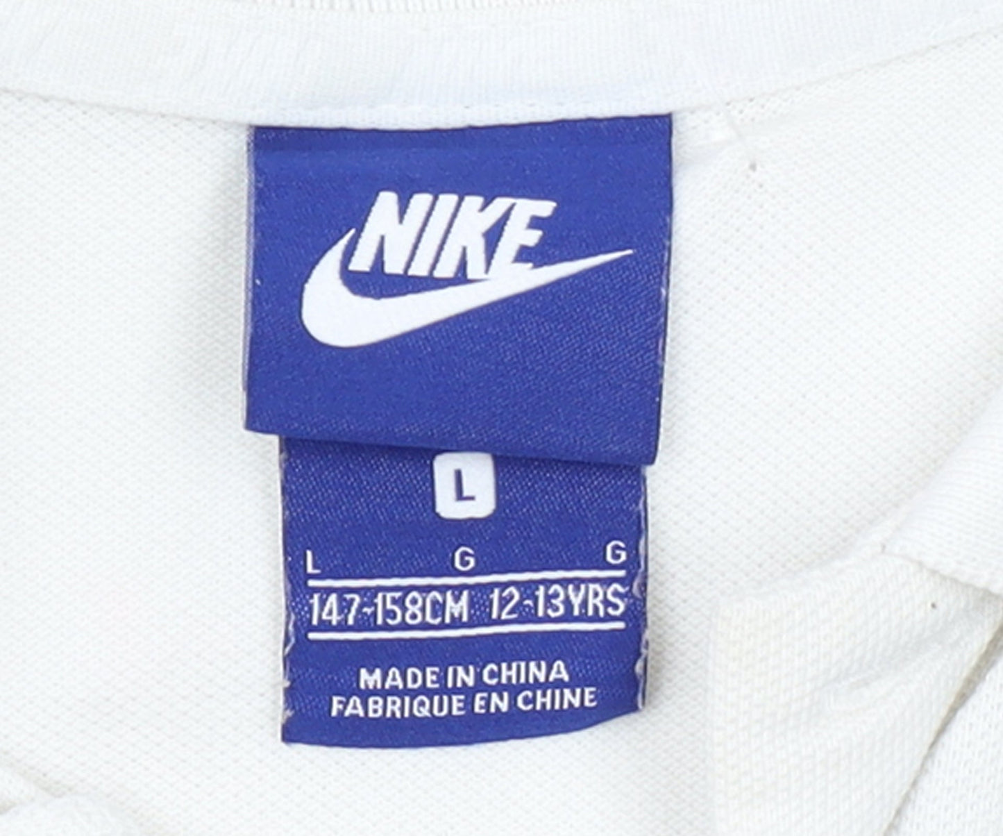 Nike Boys Beige Blue Colourblock Polo Shirt 12-13 Years Sports Casual