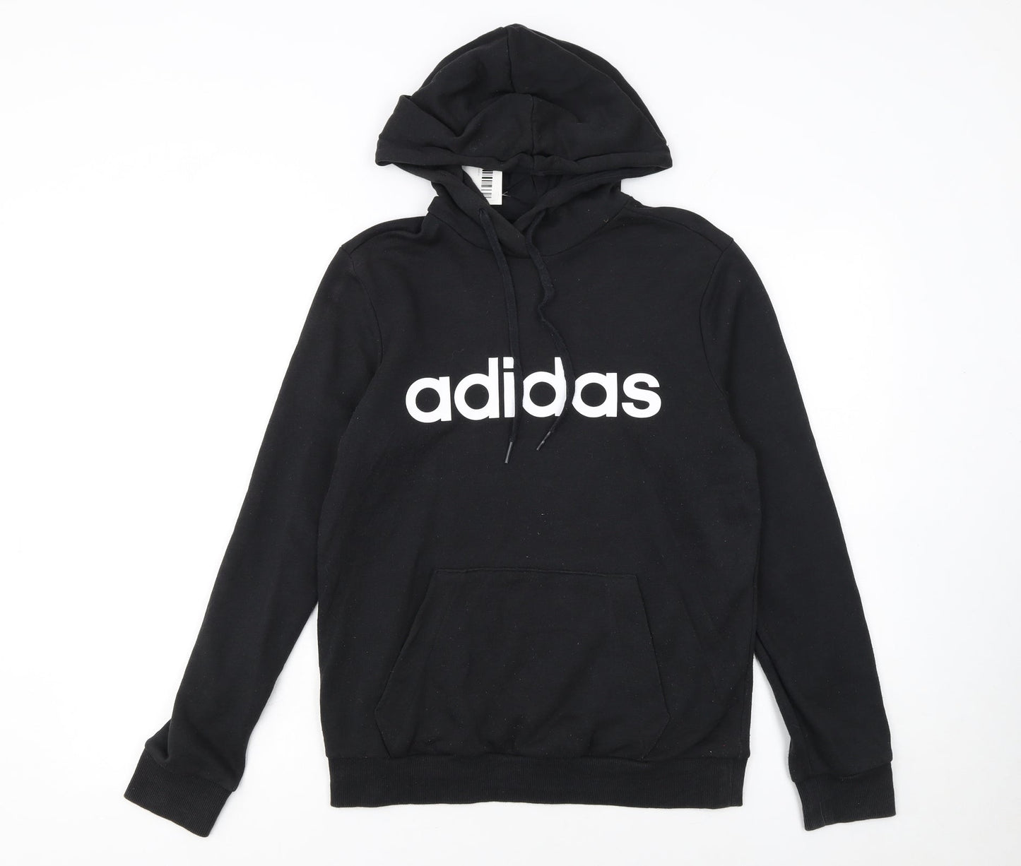 Adidas Women's Black Pullover Hoodie Small UK 8-10 Logo Front