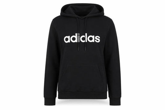 Adidas Women's Black Pullover Hoodie Small UK 8-10 Logo Front