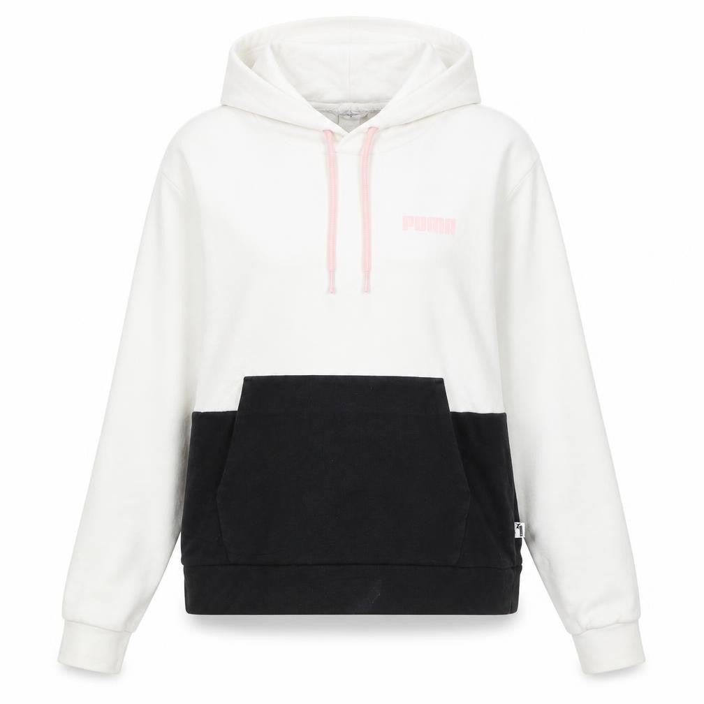 Puma Women’s White & Black Colourblock Hoodie Size S