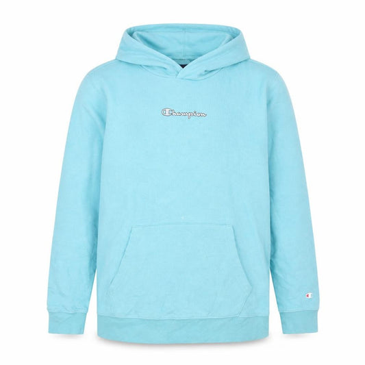 Front view of Champion girls’ blue pullover hoodie, size 13-14, years regular fit