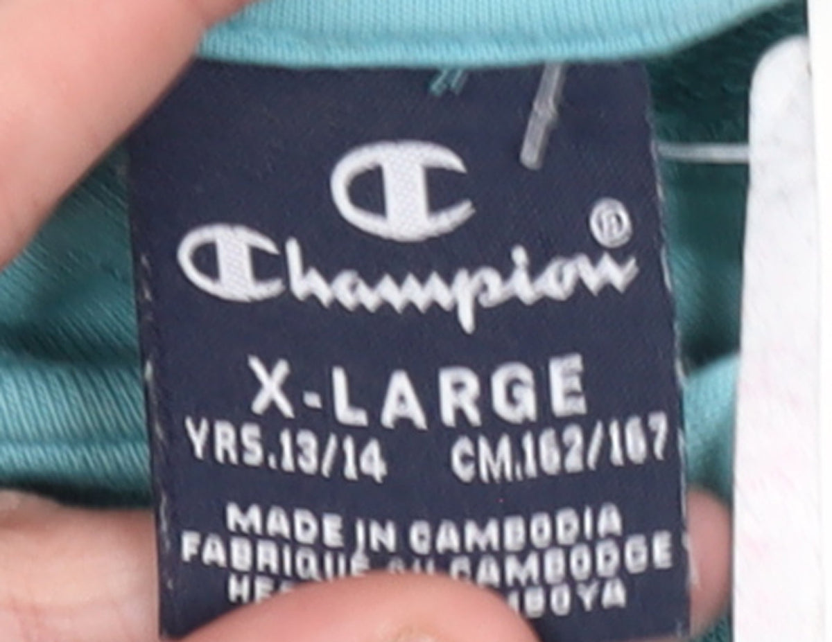 Champion Girls Blue Pullover Hoodie Size 13-14 Years Regular Fit