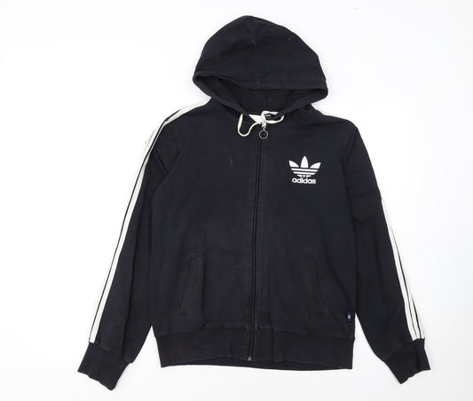 Adidas Womens Black Full Zip Hoodie XXL Hooded Sweatshirt