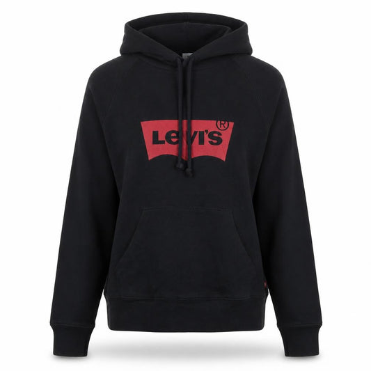 Levi's Women's Black Small Pullover Hoodie with Red Logo