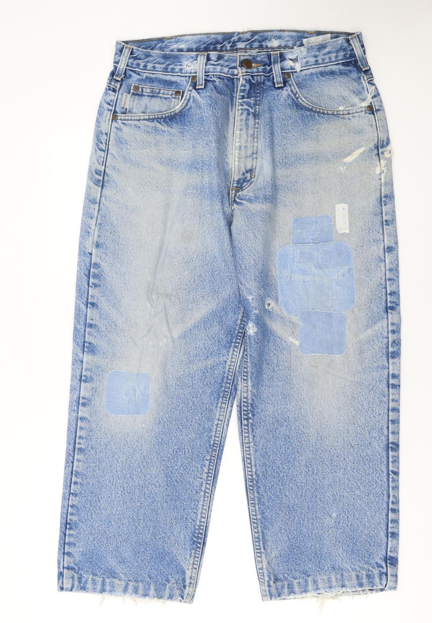 Carhartt Women Blue 16 Relaxed Fit Stone Wash Straight Jeans
