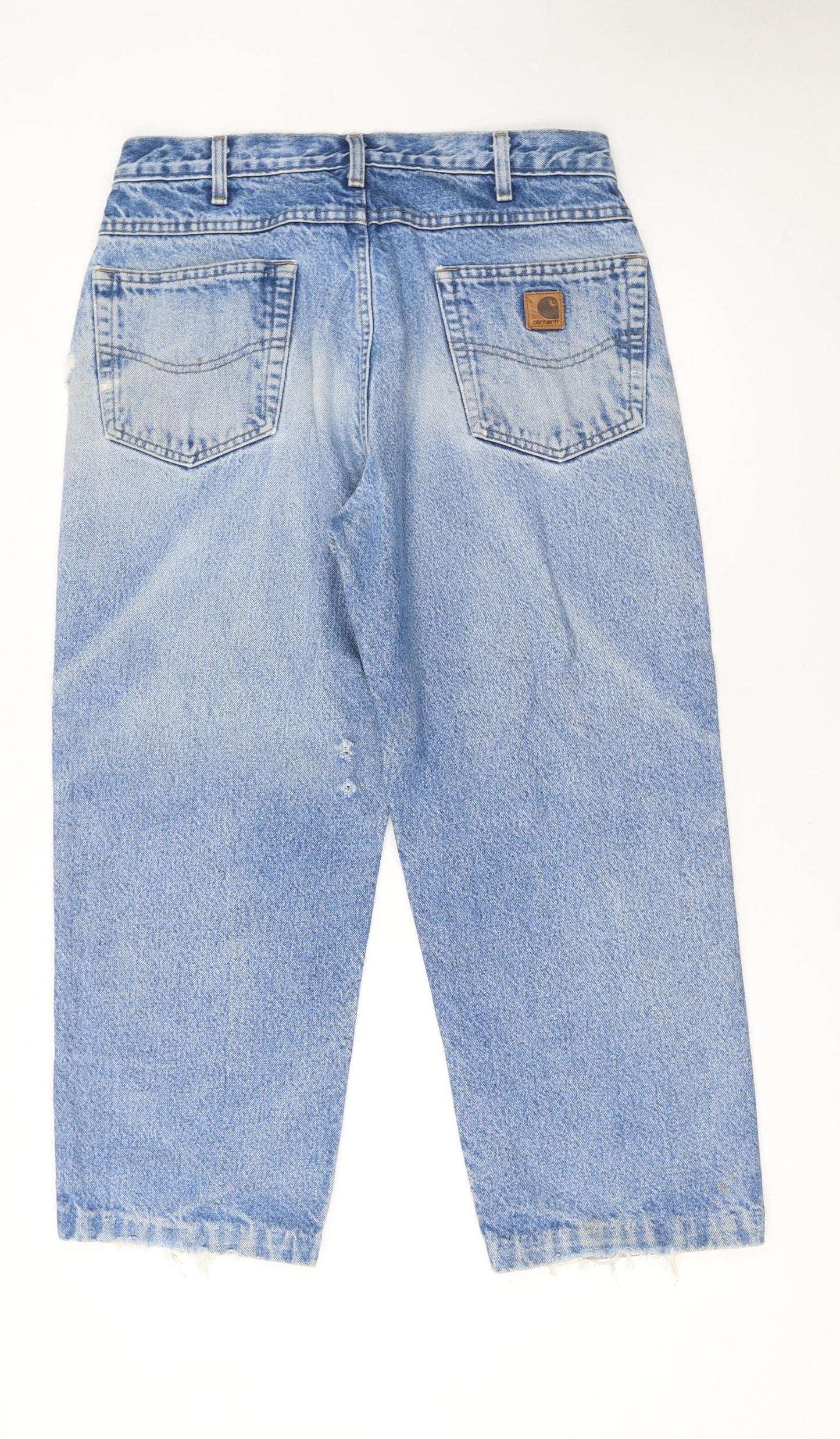 Carhartt Women Blue 16 Relaxed Fit Stone Wash Straight Jeans