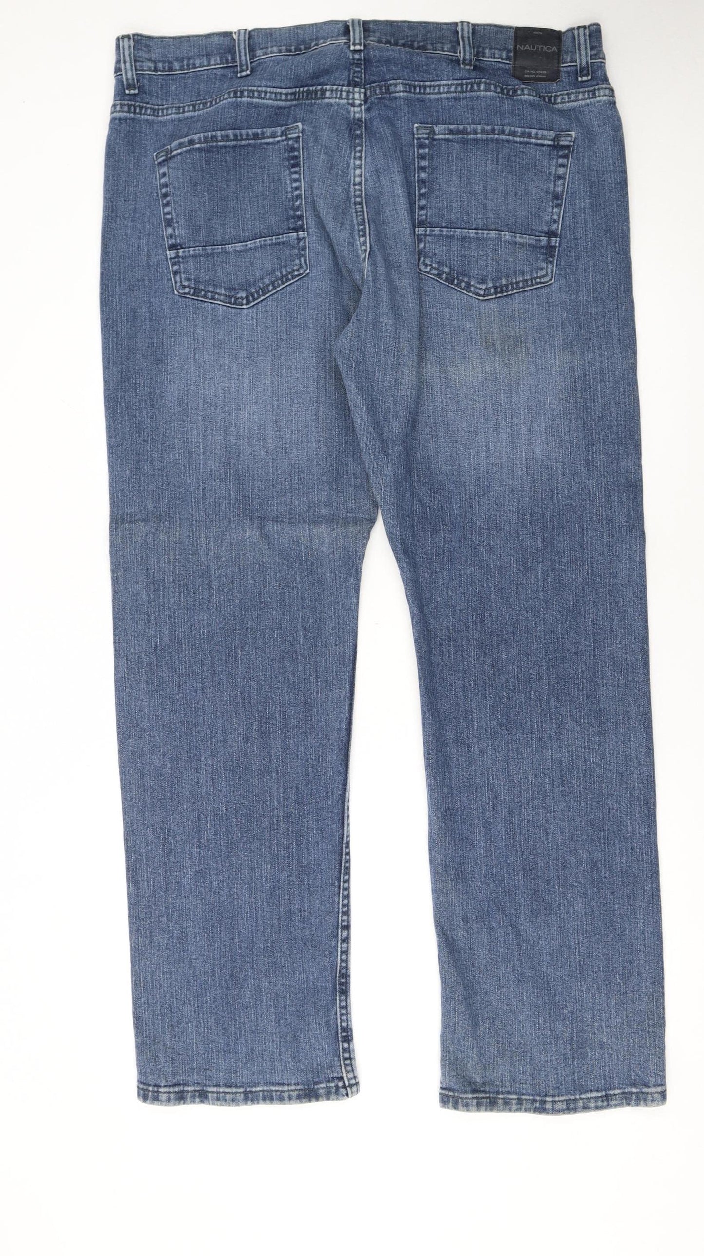 Nautica Men’s Blue Relaxed Fit Stretch Denim Jeans 40x32 Straight Leg
