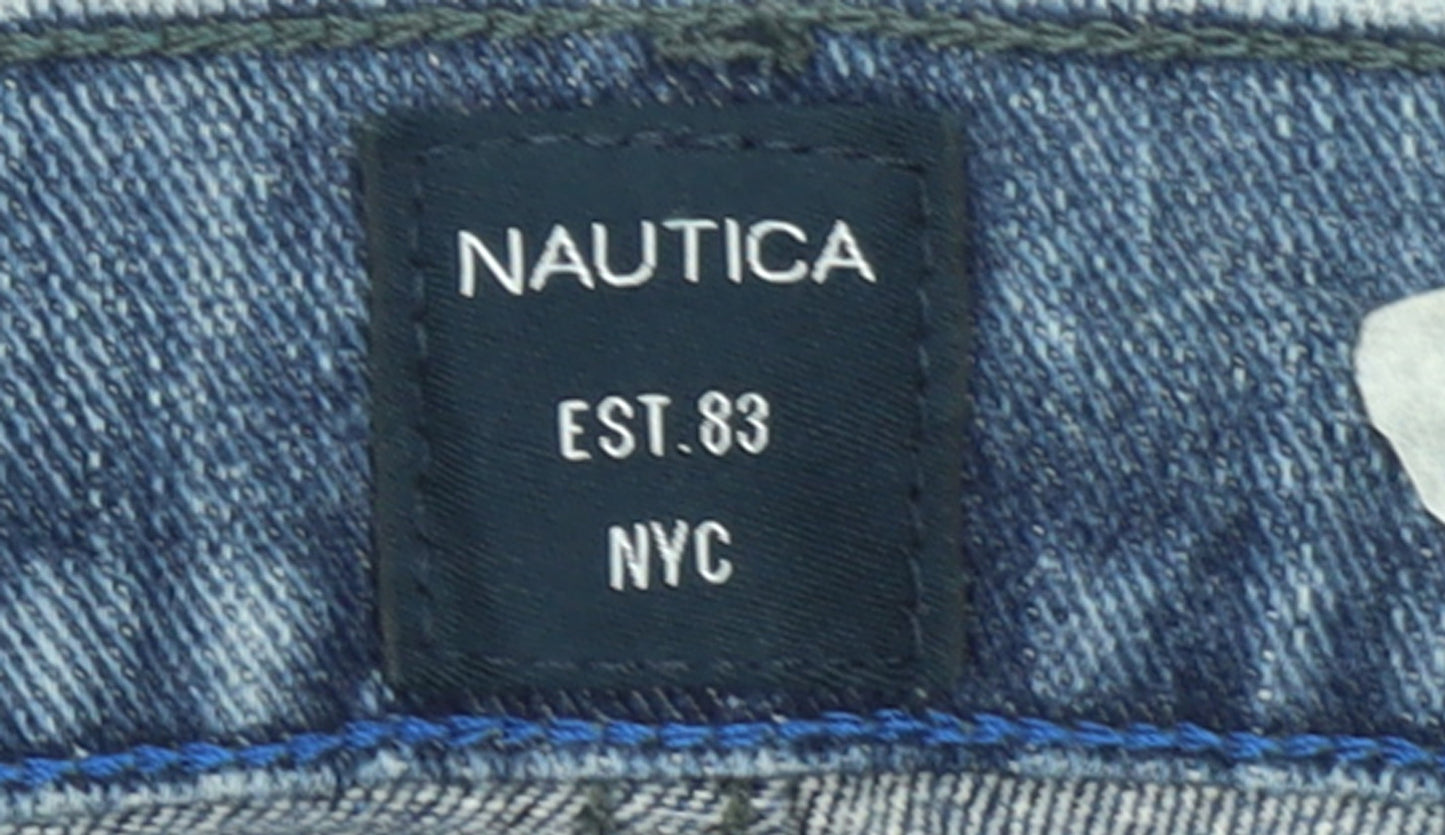 Nautica Men’s Blue Relaxed Fit Stretch Denim Jeans 40x32 Straight Leg