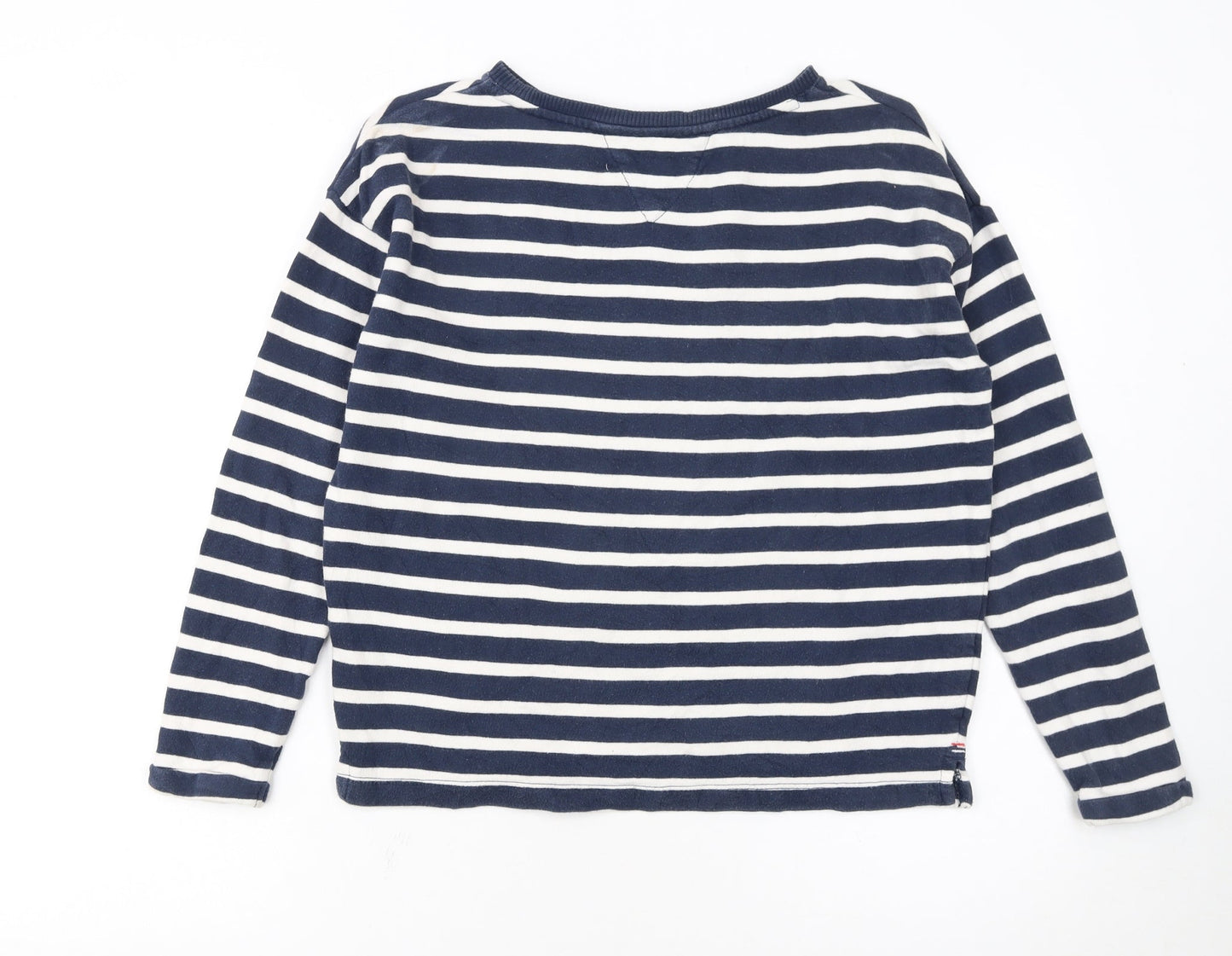 Tommy Hilfiger Girls Navy & White Striped Pullover Sweatshirt Size 152