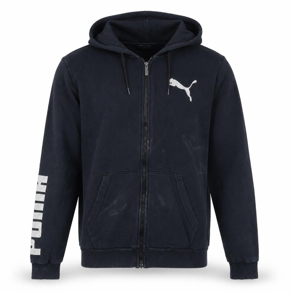 Puma Men's Black Full Zip Hoodie Medium Classic Style