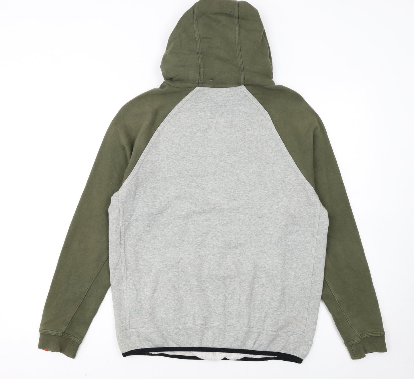Nike Boys Grey Green Pullover Hoodie XL 13-15 Years Fleece Logo Sweatshirt