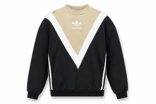 Adidas Women's Beige Retro Sweatshirt Size 8 Pullover Crew Logo
