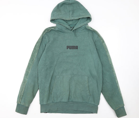 PUMA Women's Green Pullover Hoodie Size S Relaxed Fit Casual Style