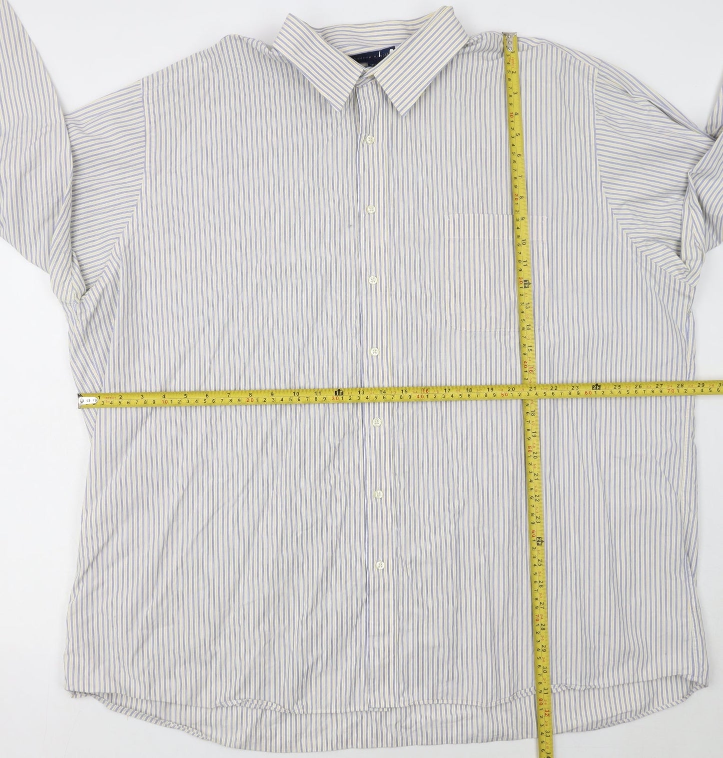 Tommy Hilfiger Women's Multicoloured Striped Long Sleeve Button-Up Shirt Size 20 Tall