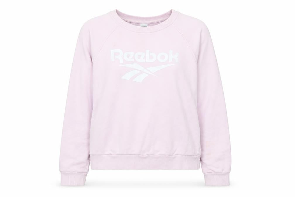 Reebok Womens Pink Crew Neck Pullover Sweatshirt Size M Casual Logo