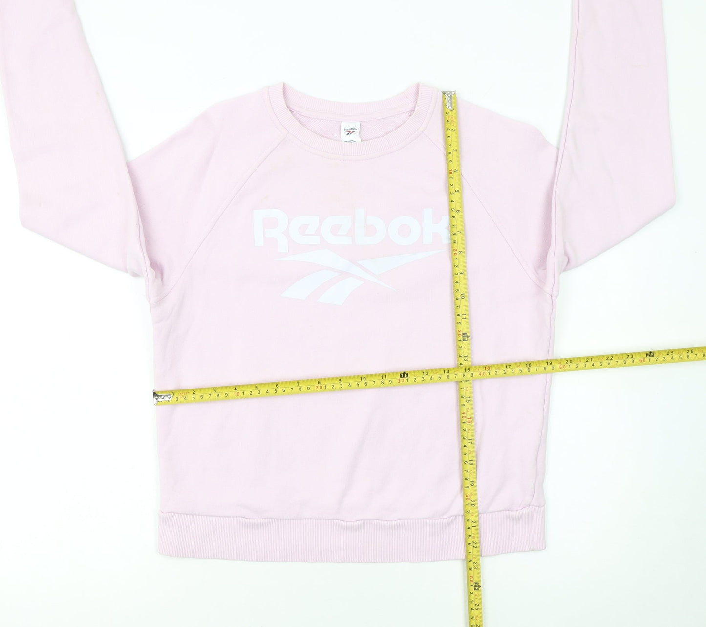 Reebok Womens Pink Crew Neck Pullover Sweatshirt Size M Casual Logo