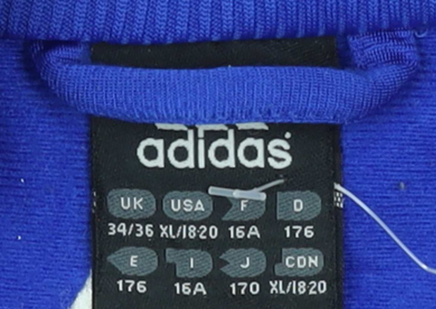 adidas Men Blue XL Track Jacket Full Zip Retro Sportswear