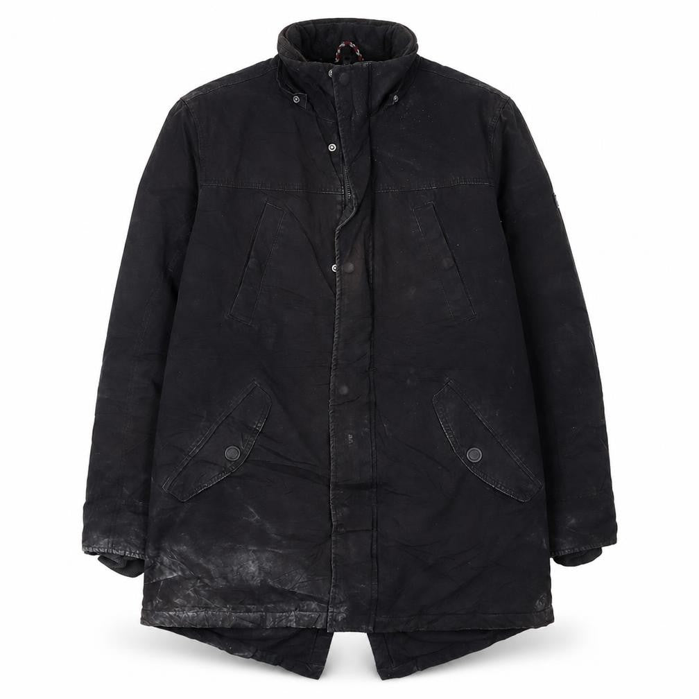 Tommy Hilfiger Men's Black Cotton Parka Coat Lined Size L